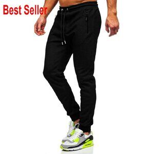 Slim Fit Joggers Stretch Cotton Blend Tapered Leg Active Casual Wear